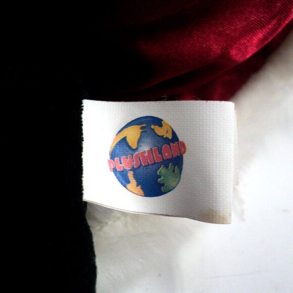 Christmas Bear Plush by Plushland Bean Bags for Fighting Cancer Holiday Vtg 8" L - Picture 7 of 7